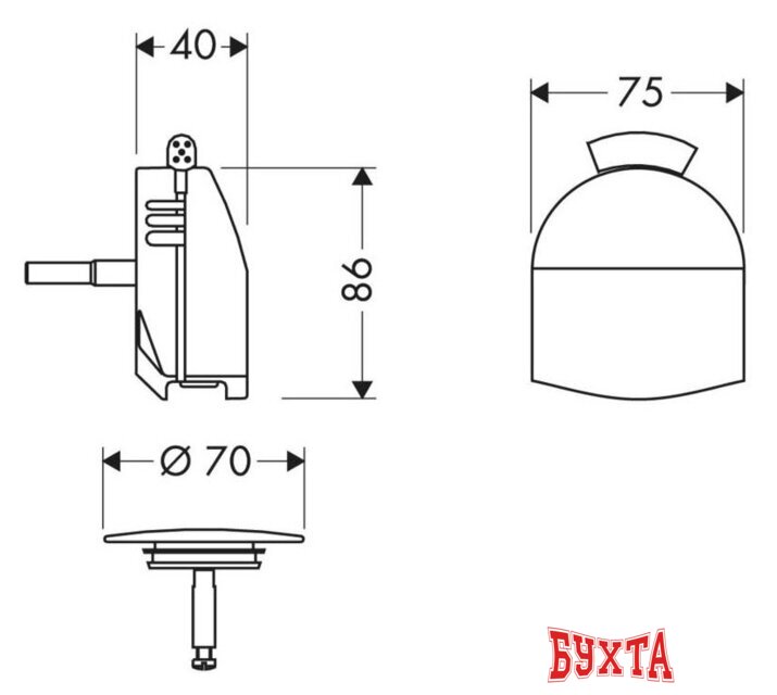 Накладка сливного гарнитура Hansgrohe Exafill 58127000 2
