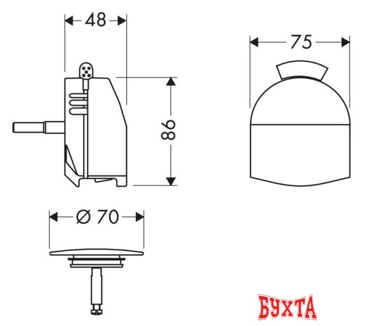 Накладка сливного гарнитура Hansgrohe Exafill 58128000 2