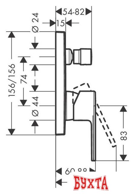 Смеситель без скрытого механизма Hansgrohe Vernis Shape 71468670 2