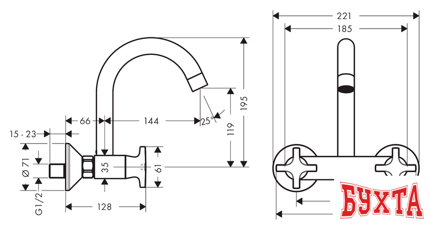 Смеситель Hansgrohe Logis Classic 71286000 2