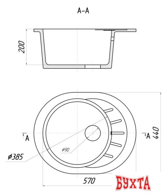 Кухонная мойка Gerhans A03 (графит) 2