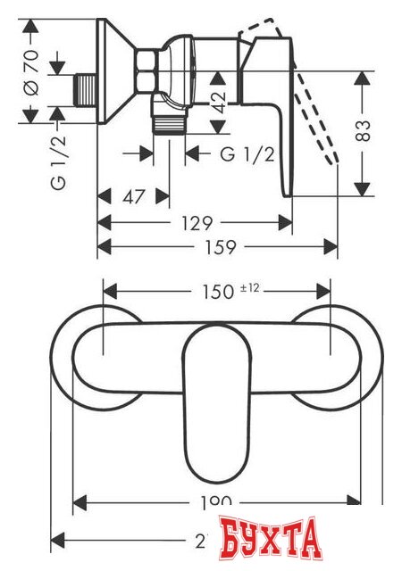 Смеситель Hansgrohe Vernis Blend 71640000 2