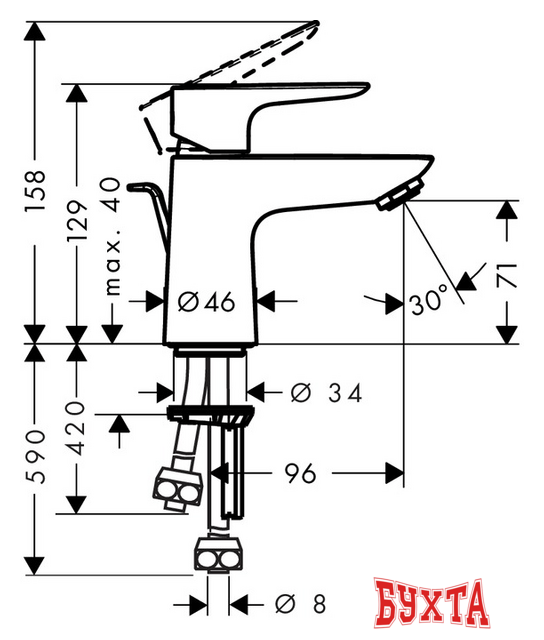 Смеситель Hansgrohe Talis E 71707000 4
