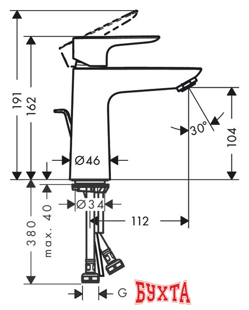 Смеситель Hansgrohe Talis E 71710340 (шлифованный черный хром) 2