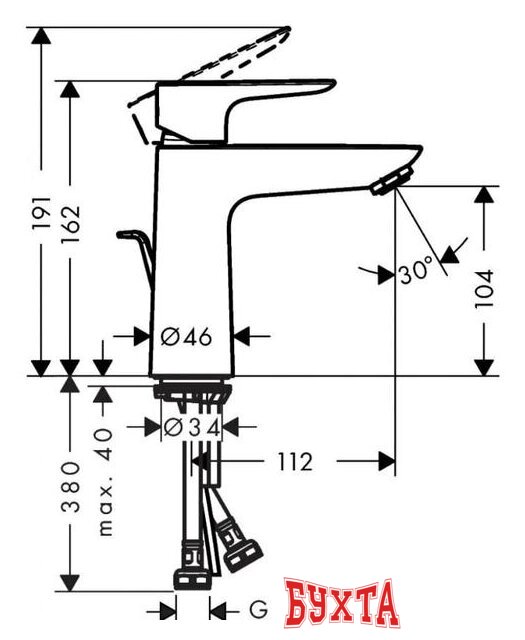 Смеситель Hansgrohe Talis E 71710670 2