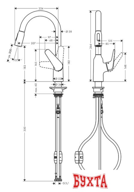 Смеситель Hansgrohe M429-H180 71801800 2