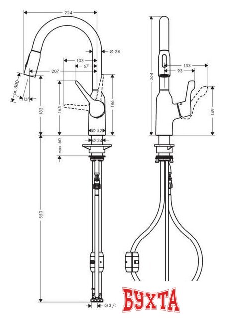Смеситель Hansgrohe Focus M43 71811000 (хром) 5