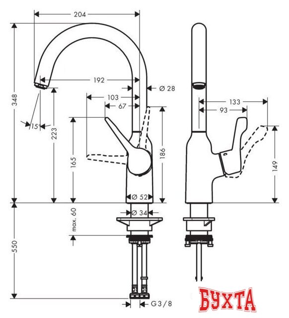 Смеситель Hansgrohe Focus M43 71812000 (хром) 4