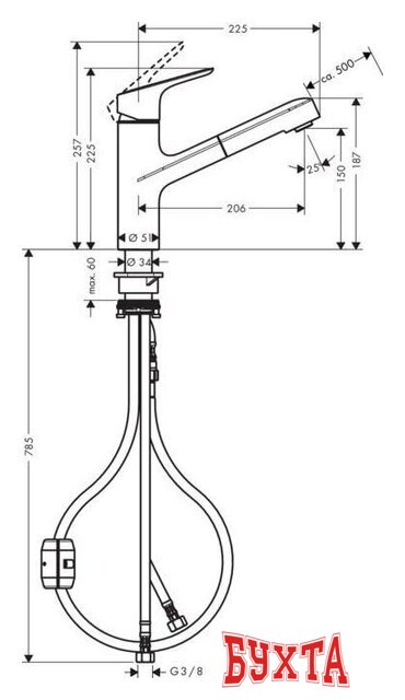 Смеситель Hansgrohe Focus M43 71842000 (хром) 4