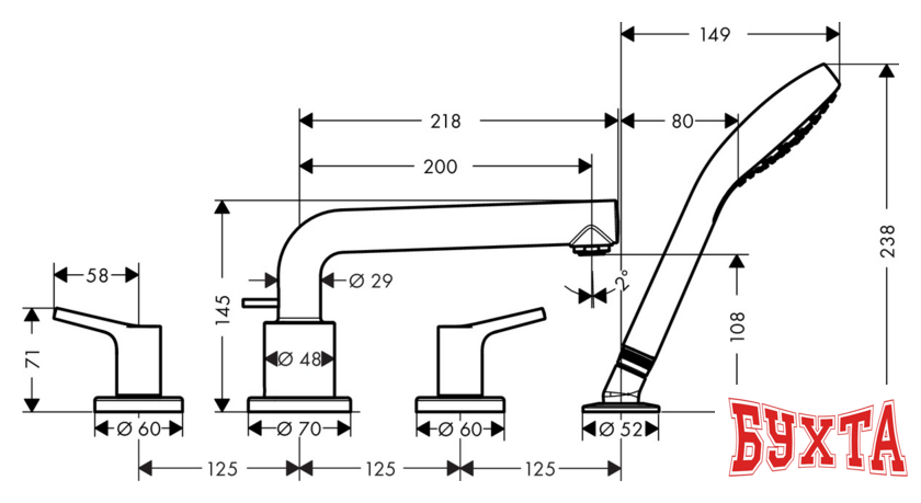 Смеситель Hansgrohe Talis S 72418000 2