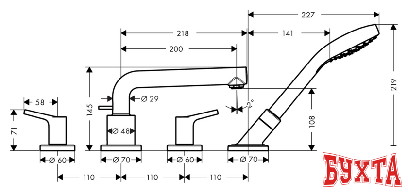 Смеситель Hansgrohe Talis S 72419000 2