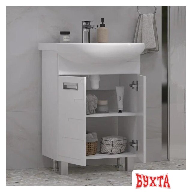 Мебель для ванных комнат Volna Тумба под умывальник Joli 55.2D Балтика (напольная) 4