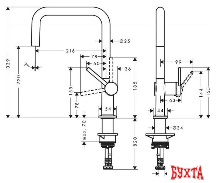 Смеситель Hansgrohe Talis M54 72806670 2