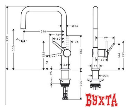 Смеситель Hansgrohe Talis M54 72806800 2