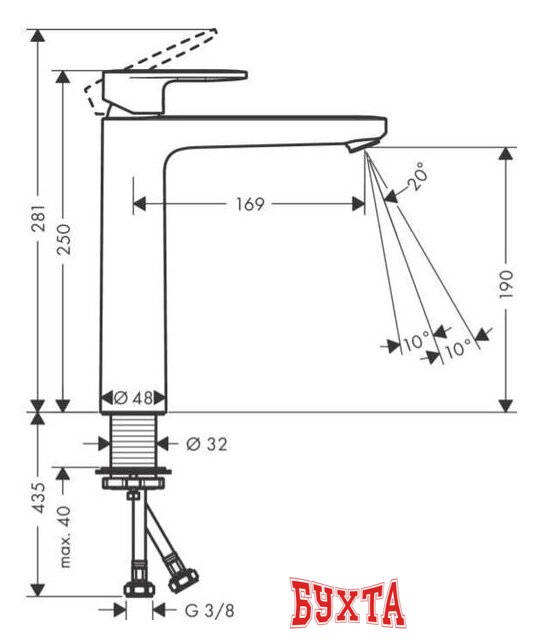 Смеситель Hansgrohe Vernis Blend 71582000 2