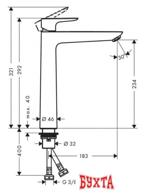 Смеситель Hansgrohe Talis E 71717670 (черный матовый) 2
