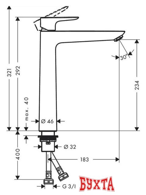 Смеситель Hansgrohe Talis 240 71717700 4
