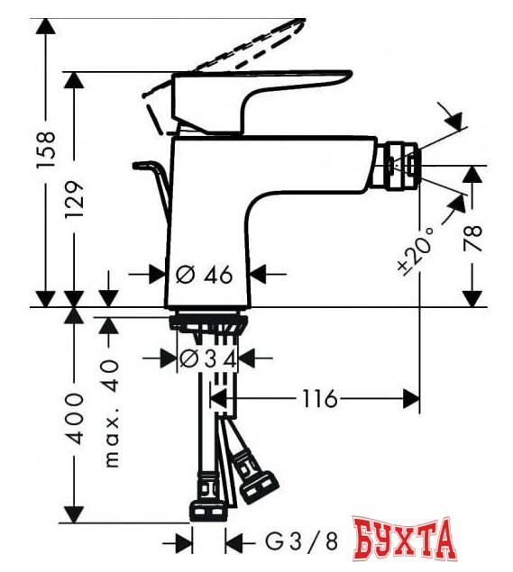 Смеситель Hansgrohe Talis E 71720700 2