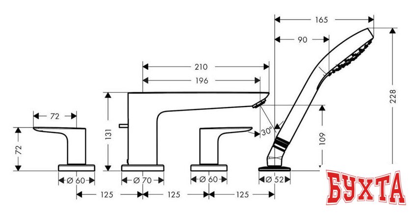 Смеситель Hansgrohe Talis E 71733670 2