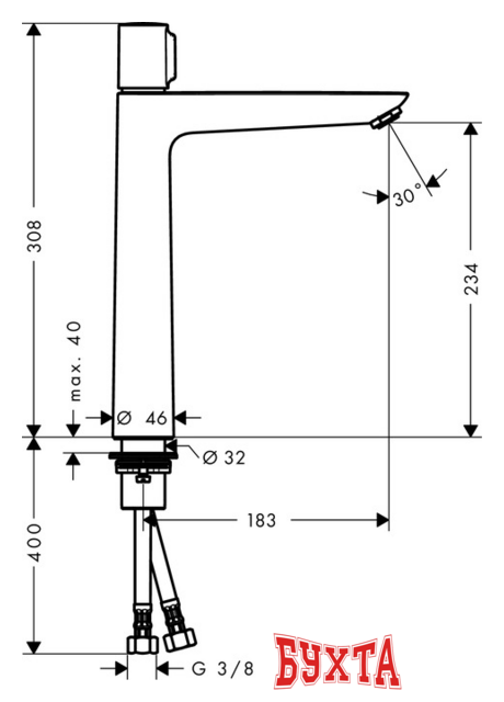 Смеситель Hansgrohe Talis Select E 71753000 2