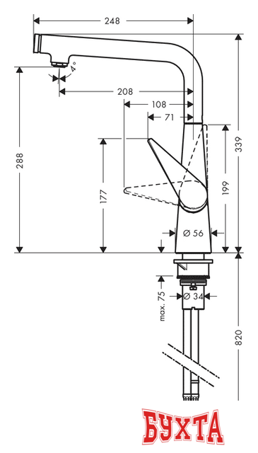 Смеситель Hansgrohe Talis Select S 72820000 2