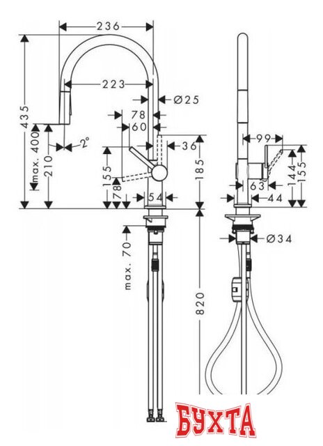 Смеситель Hansgrohe Talis M54 72842000 2