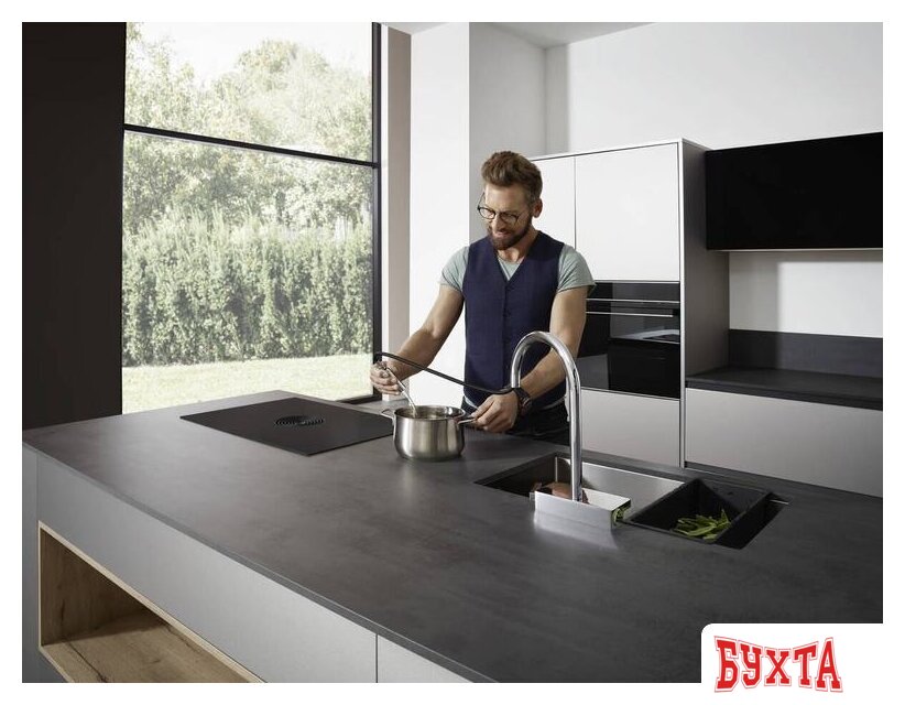 Смеситель Hansgrohe Aquno Select M81 73831800 (стальной) 3