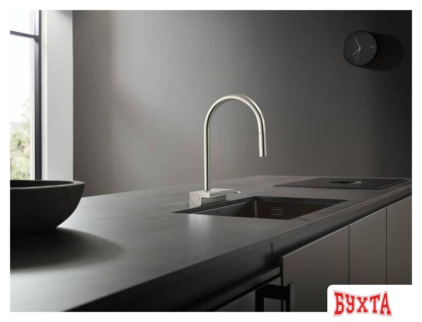 Смеситель Hansgrohe Aquno Select M81 73837800 (стальной) 3