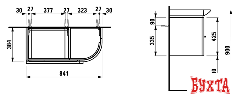 Мебель для ванных комнат Laufen Тумба под умывальник Case [4015020754631] 2