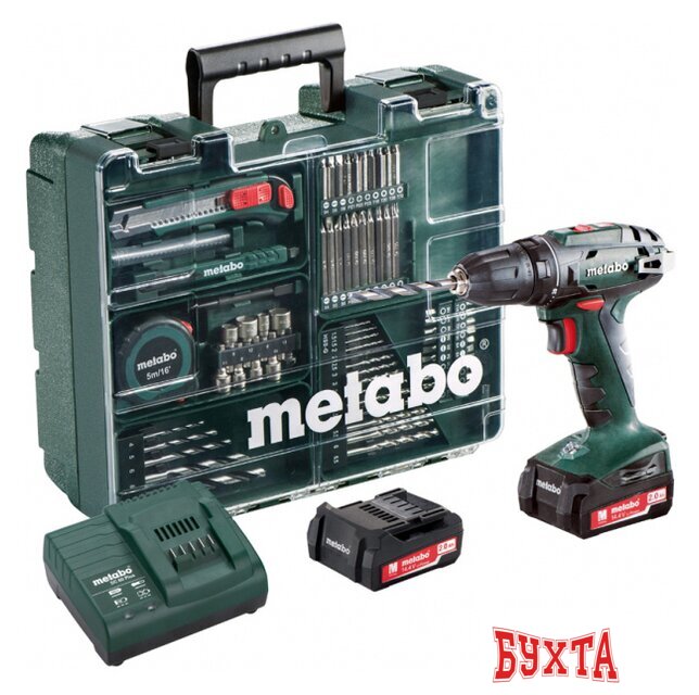 Дрель-шуруповерт Metabo BS 14.4 SET 602206880 (с 2-мя АКБ, набор оснастки, кейс) 2