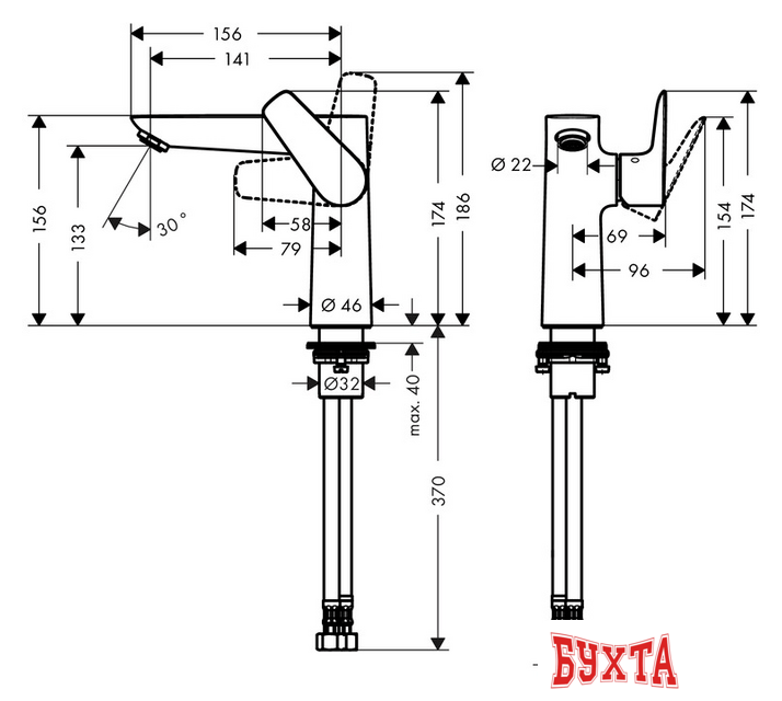 Смеситель Hansgrohe Talis E 71755000 2