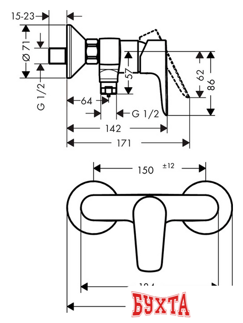 Смеситель Hansgrohe Talis E 71760140 (бронзовый) 2