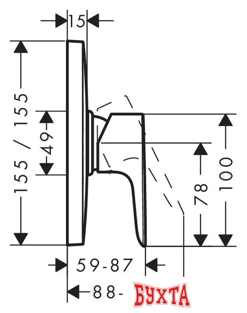 Смеситель без скрытого механизма Hansgrohe Talis E 71768000 2