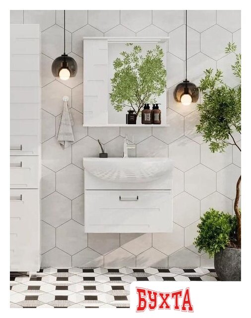 Мебель для ванных комнат Volna Тумба Joli 60.1Y с умывальником Балтика 3