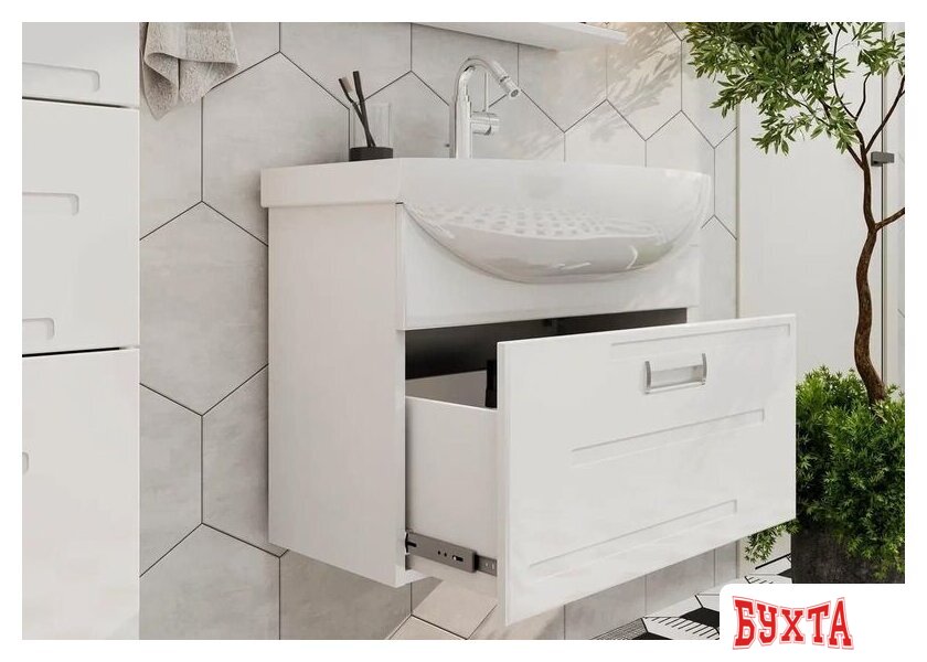 Мебель для ванных комнат Volna Тумба Joli 60.1Y с умывальником Балтика 4