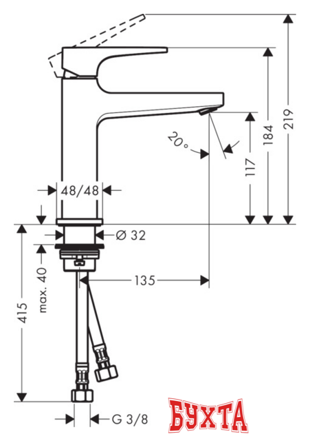 Смеситель Hansgrohe Metropol 74507000 4