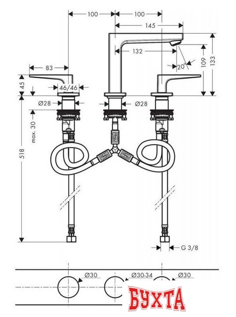 Смеситель Hansgrohe Metropol 74514000 2