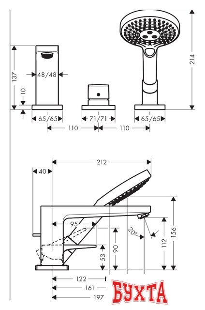Смеситель Hansgrohe Metropol 74550000 3
