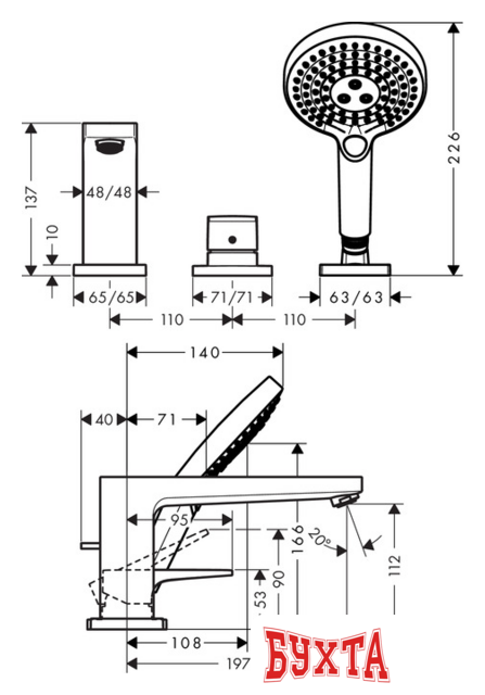 Смеситель Hansgrohe Metropol 74551000 2