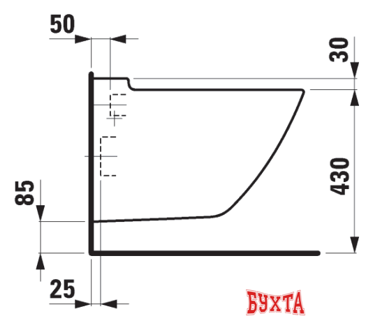 Унитаз подвесной Laufen Palace [820700] (без сиденья) 5