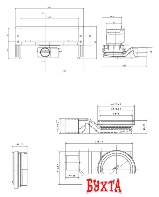 Трап/канал Pestan Premium Wall Gold 5