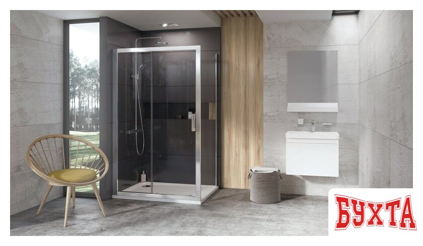 Душевая стенка Ravak 10PS 90 (сатин/прозрачное) 2