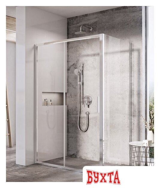 Душевая стенка Ravak Blix Slim BLSPS-80 (полированный алюминий/прозрачный) 1