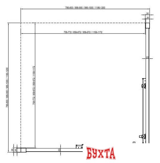 Душевая дверь Ravak BLSRV2K-100 X1XMA0300Z1 4