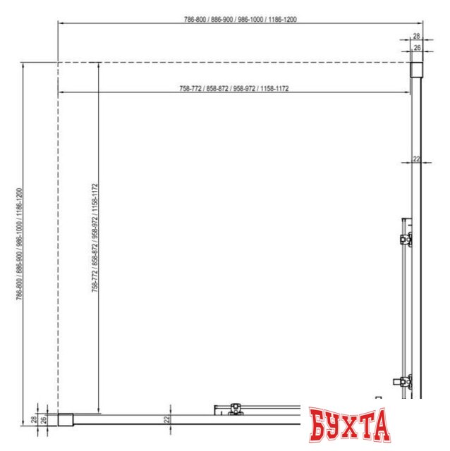 Душевая дверь Ravak BLSRV2K-120 X1XMG0C00Z1 5