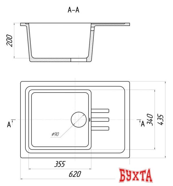 Кухонная мойка Gerhans B15 (черный) 2