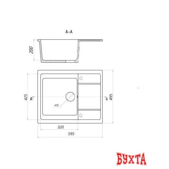 Кухонная мойка Gerhans В19 (серый) 2