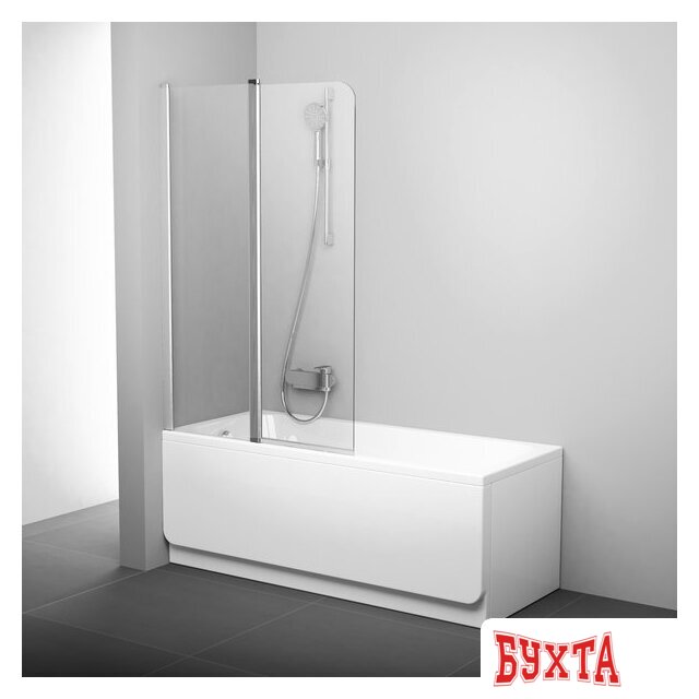 Стеклянная шторка для ванны Ravak CVS2 100 (белый/прозрачное) левая 1