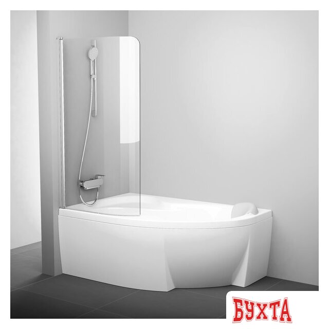 Стеклянная шторка для ванны Ravak Rosa CVSK1 160/170 (сатин/прозрачное) левая 1