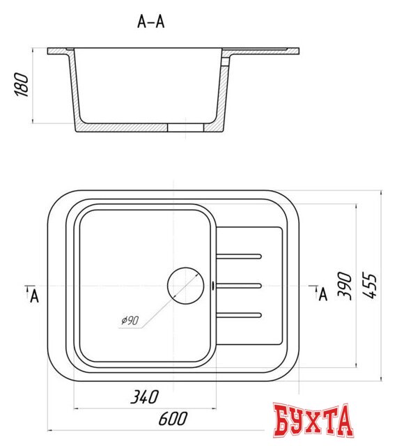 Кухонная мойка Gerhans B20 (оникс) 2